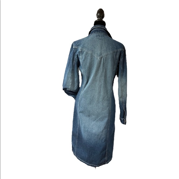 HENNES midi denim long sleeve button up dress 8 EUC - Picture 3 of 9
